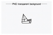 Sailboat Ship and Ferry Icons, an Outline Icon by Designfour (Thumbnail 6 of 6)