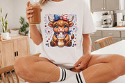 Patriotic Highland Cow PNG, a Seasonal Illustration by Canvas Craft (Thumbnail 3 of 6)