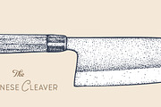 Butcher Knife. Hand drawn sketch, a Food Illustration by Foxys Graphic (Thumbnail 2 of 3)