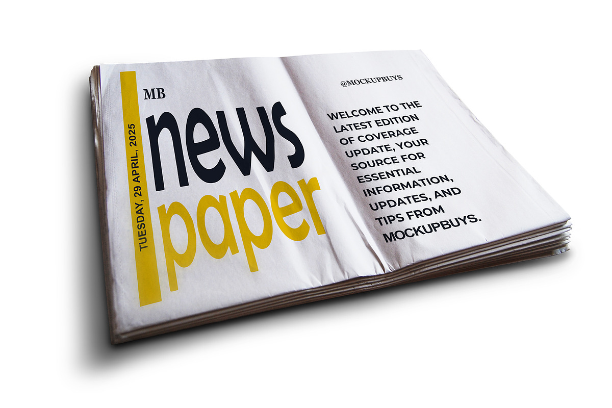 Newspaper Mockup, a Mockup by mockupbuys (Photo 3 of 7)