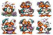 Whimsical Duck Couple Clipart, an Illustration by Daily.Designs (Thumbnail 8 of 8)