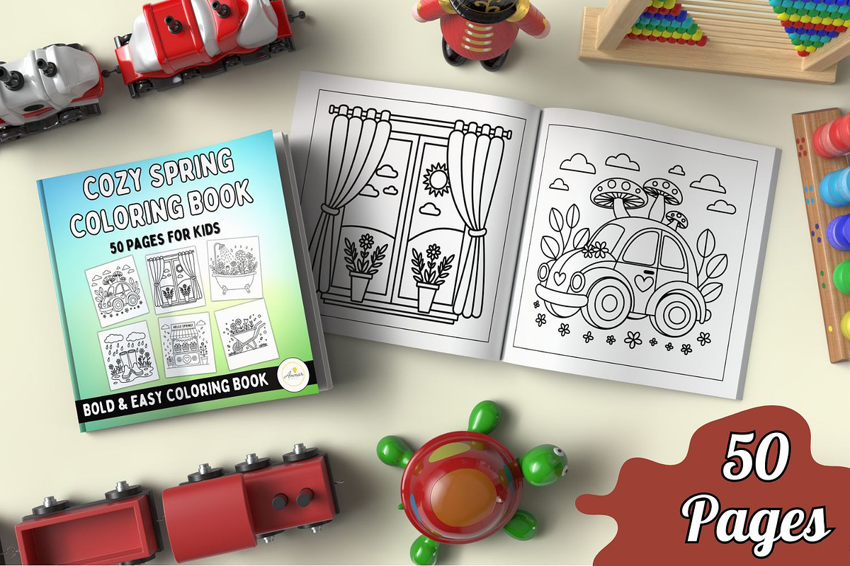 Cozy Spring Coloring Book, a Seasonal Illustration by Ammar Arts (Photo 1 of 3)