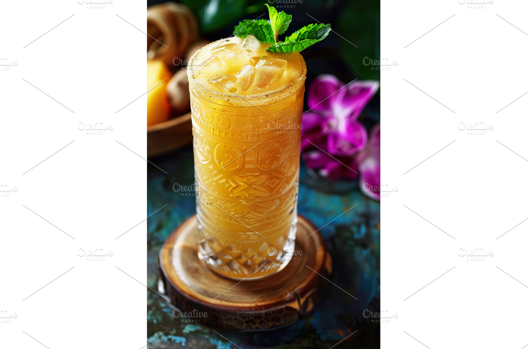 Tropical Tiki Cocktail with Mint, a Food & Drink Photo by Lermont51
