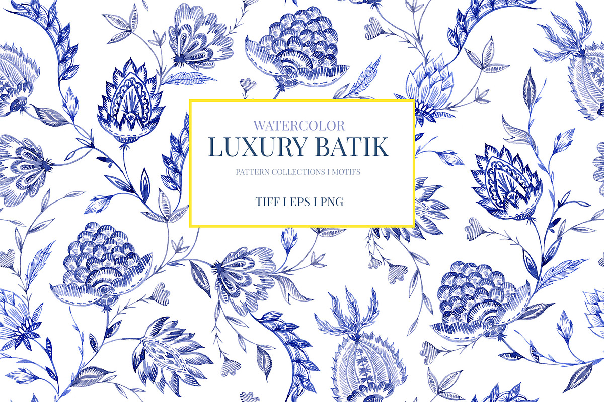 LUXURY BATIK, Watercolor set!, a Pattern Graphic by HannaStudio (Photo 1 of 10)