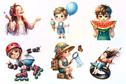 Summer Kids Watercolor Clipart, an Illustration by CreationArt (Thumbnail 2 of 9)