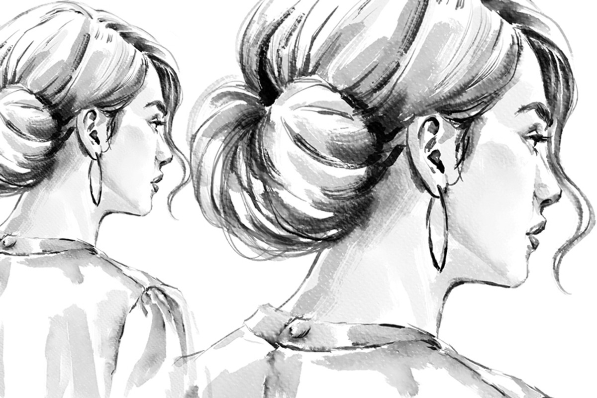 Fashion Illustration Ink painting, a Person Illustration by Elena Naumchenkova (Photo 1 of 4)
