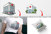 Hospital Building Clipart, a Graphic by Artnoy (Thumbnail 3 of 5)
