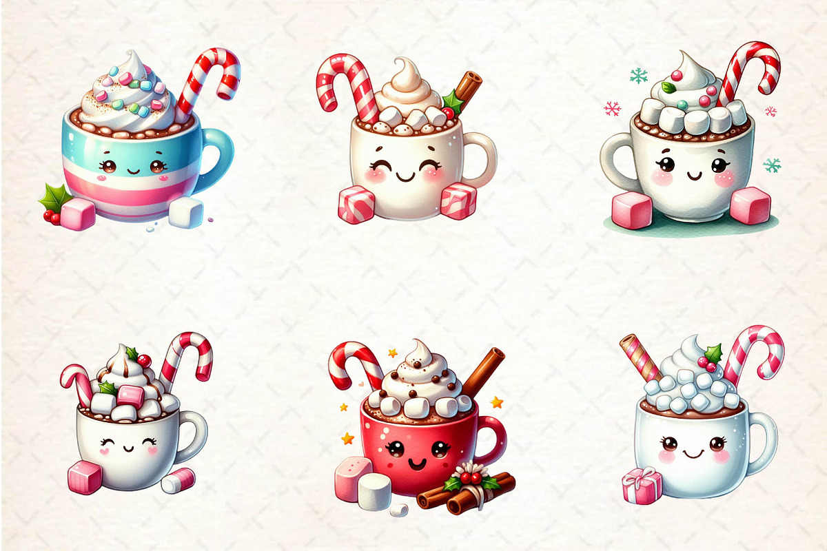 Watercolor Cute Hot Cocoa Png Clipar, an Illustration by CreationArt (Photo 2 of 5)