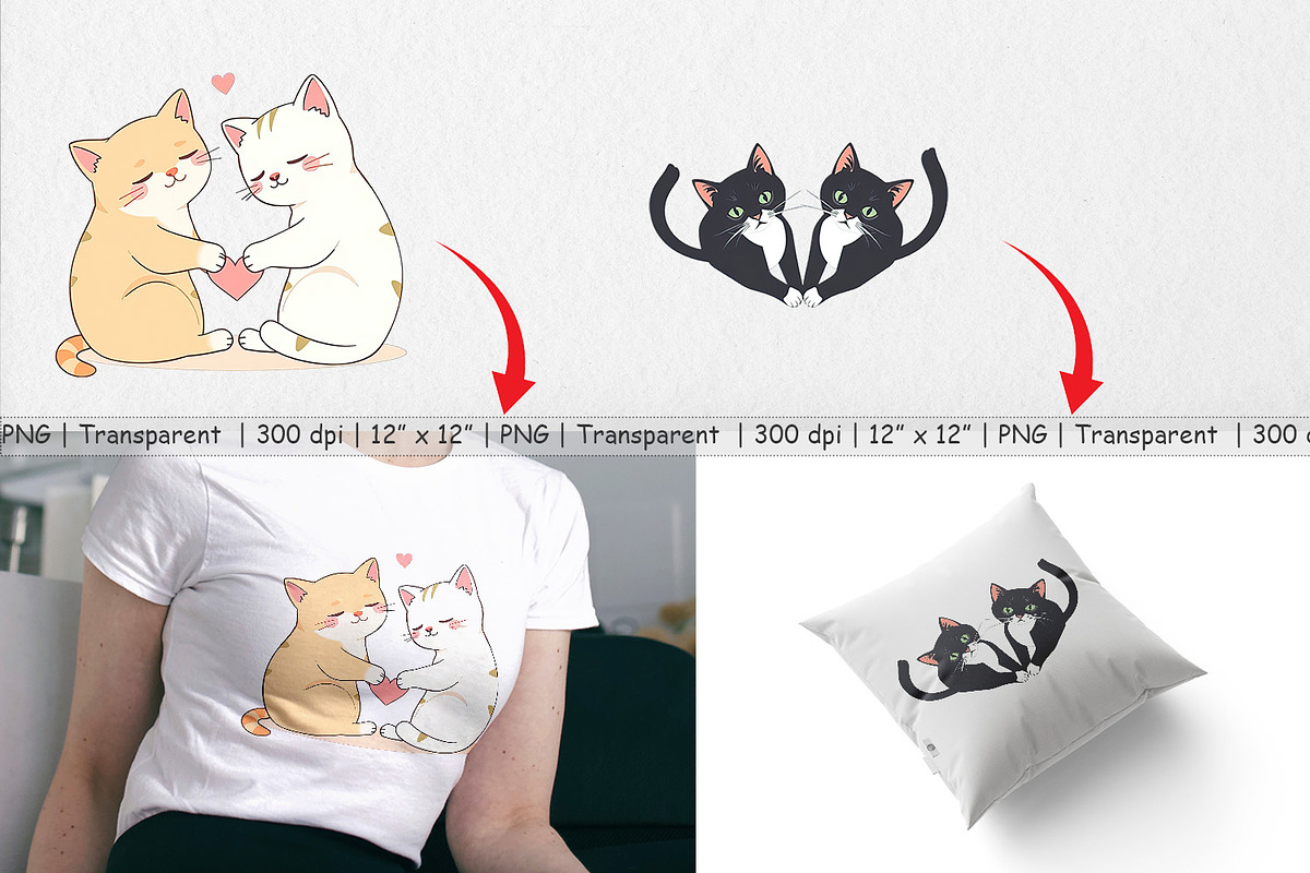 Clipart Love Cat, a Graphic by Artnoy (Photo 3 of 5)