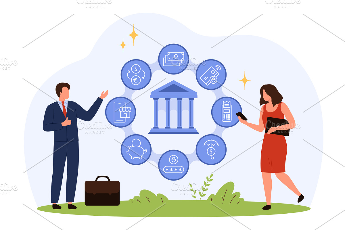 Business People Banking Services, a Finance Illustration by Flashvector