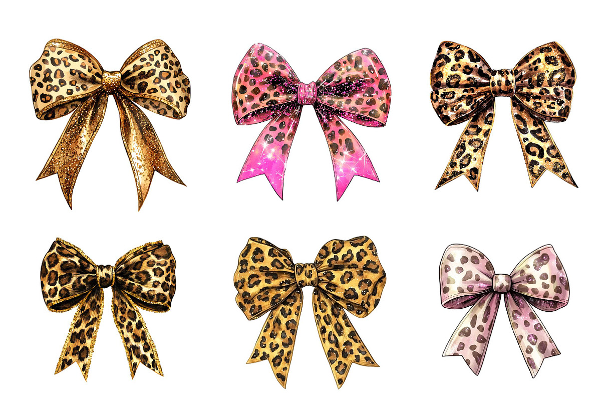Leopard Glitter Bow Sublimation, an Illustration by CreationArt (Photo 2 of 5)