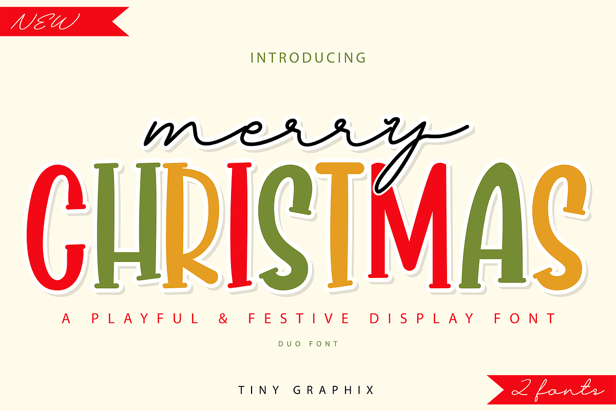 Merry Christmas Duo Font, a Script Font by Akrinity Digital (Photo 1 of 7)