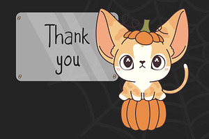 Set Halloween Abyssinian Cat