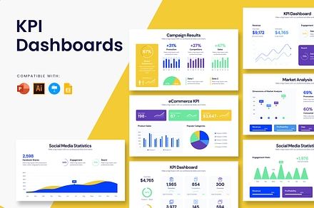 Dashboard Infographics, a Presentation Template by Slidesmash