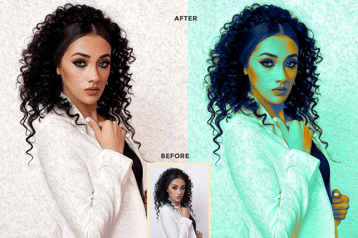 Tritone Oil Painting Ps Action, an Action Add-On by Studio Retouch (Photo 8 of 13)