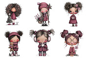 Whimsical Girl Clipart, an Illustration by CreationArt (Thumbnail 2 of 5)