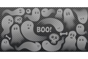Cute ghosts on checkered background, a Texture Illustration by Andrey Yaroslavtsev