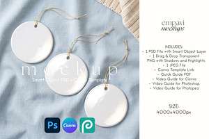 Ceramic Ornament Mockup Set of 3