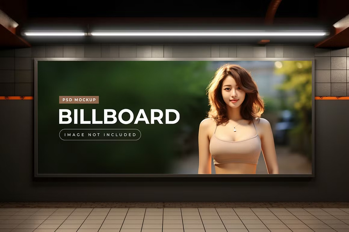 Subway Billboard Mockup Template, an Advertising Mockup by GearShift