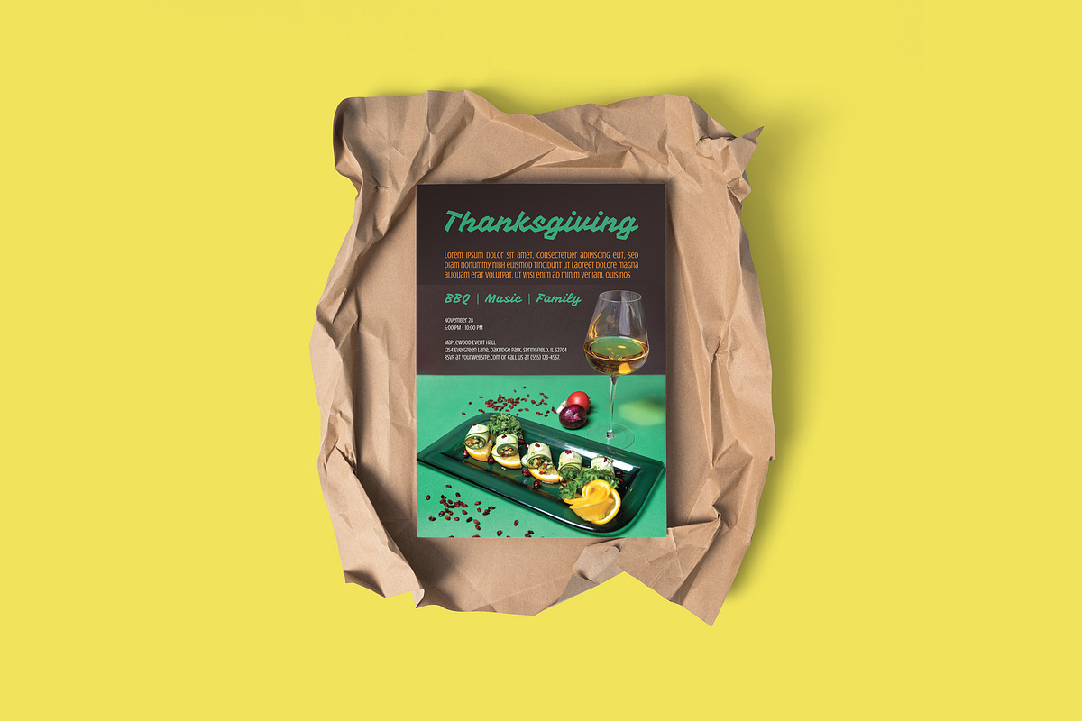 Thanksgiving Poster + Social Media, a Flyer Template by Juru Rancang Graphic (Photo 2 of 3)