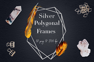 Boho Feather Frames Clipart