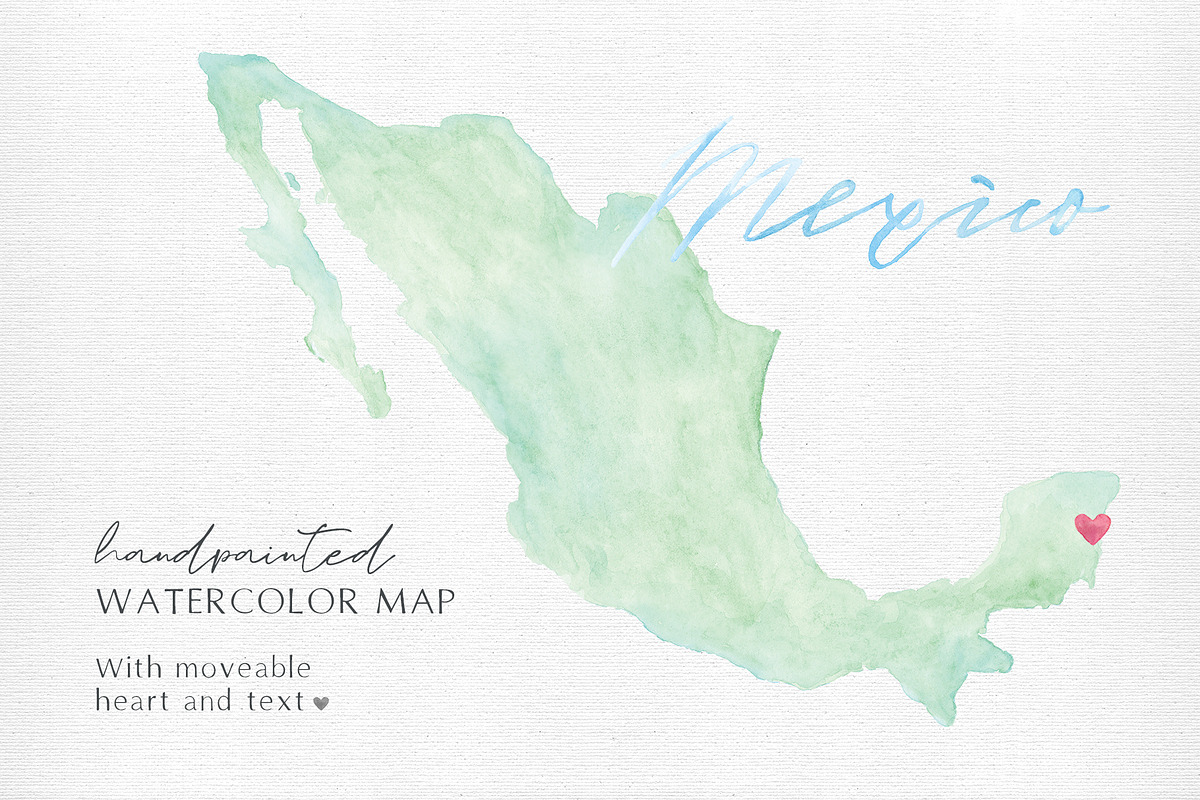 Watercolor Map of Mexico, a Graphic by Beloved Paper (Photo 1 of 6)