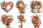 Victorian Valentine Bundle Clipart, an Illustration by Craft Nest (Thumbnail 5 of 7)