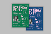 Green Blue Birthday Party Invitation, a Card Template by Neermana (Thumbnail 4 of 4)
