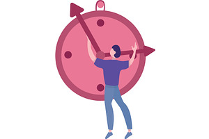 Time management icon man move clock, a Person Illustration by vectorpointstudio