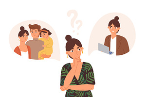 Choice between family and career, a Person Illustration by Good Studio