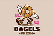 Fresh Bagels Mascot Logo, a Food Illustration by Izdihaar_Studio (Thumbnail 1 of 3)