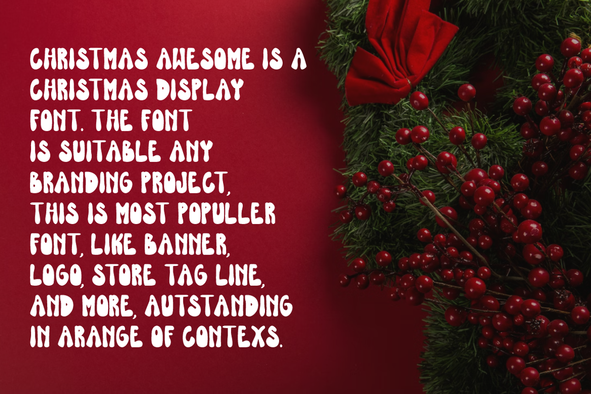 Christmas Awesome, a Handwritten Font by QR Design Studio (Photo 2 of 6)