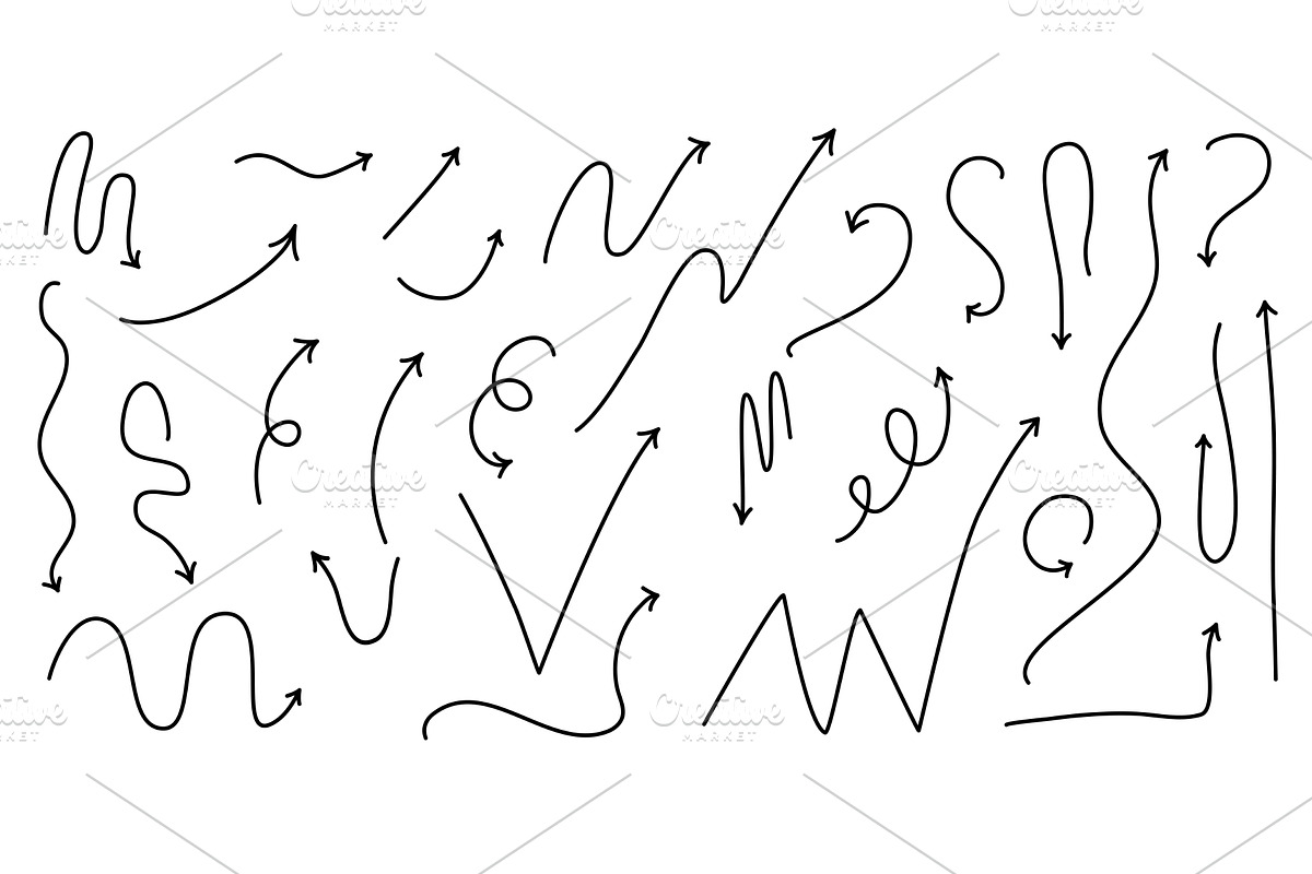 Set of arrows of various shapes and, an Object Illustration by Tati_Kli