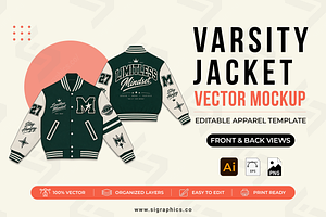 Varsity Jacket Vector Template