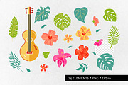 Tropical flowers and leaves, vector., an Object Graphic by VaraNa Art (Thumbnail 4 of 9)