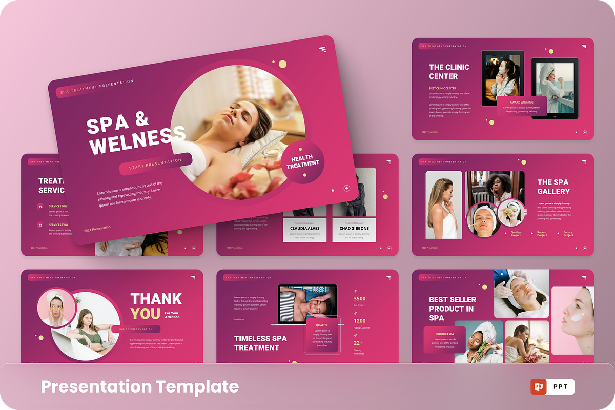 Spa Treatment PowerPoint Template, a Presentation Template by GraphauseProject (Photo 1 of 6)