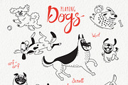 Dogs Playing, an Animal Illustration by Baksiabat (Thumbnail 2 of 8)