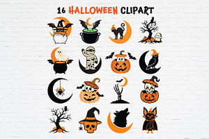 Halloween Clipart SVG PNG Bundle