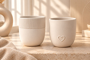 Minimalist Heart Coffee Mug 3D STL, a Scene 3D Model by Layerology