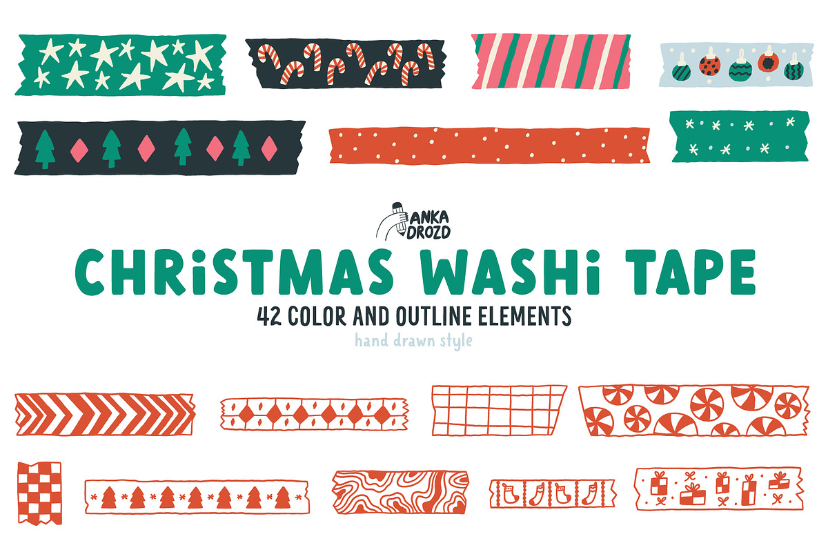 Christmas Washi Tape, an Object Graphic by AnkaDrozd (Photo 1 of 6)