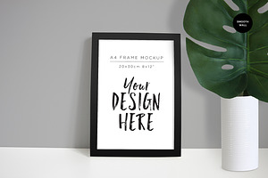 A4 Portrait Black Frame Mockup