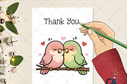 Adorable Lovebirds Cuddling Png, an Illustration by Creative Art (Thumbnail 3 of 6)