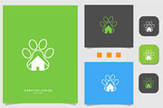 Cat or dog paw icon with house, a Branding & Logo Template by art_creater (Thumbnail 2 of 2)