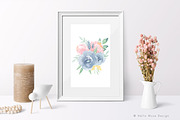 Blush and Blue Watercolor Flowers, an Illustration by Hello Muse Design (Thumbnail 6 of 6)