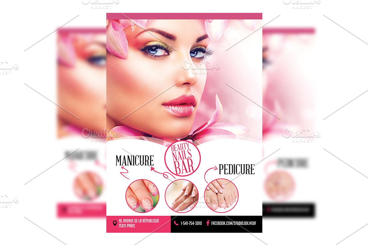 Beauty Nails Bar Flyer Template, a Flyer Template by Studio 19 (Photo 2 of 4)