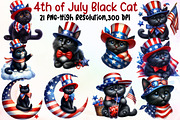 4th of July Patriotic Black Cat Clip, an Illustration by Sublimation Artist (Thumbnail 1 of 6)