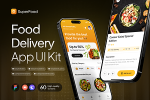 SuperFood - Food Delivery App UI Kit, an UI Kit Template by Rafiq | YDN