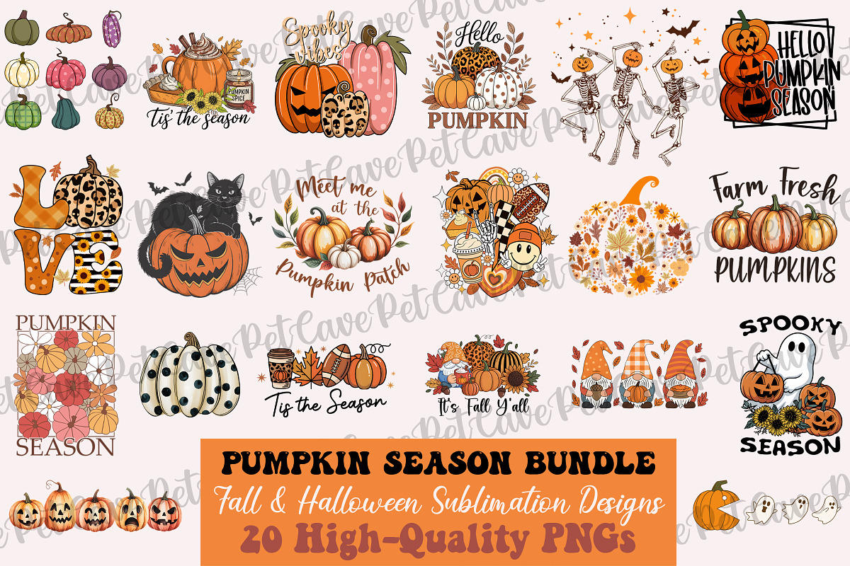 Pumpkin Season Sublimation Bundle, a Graphic by Pet Cave (Photo 1 of 9)