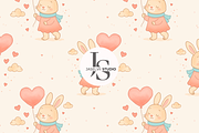 Bunny Valentine - Cream, a Pattern Graphic by Jaselvii Studio (Thumbnail 5 of 5)