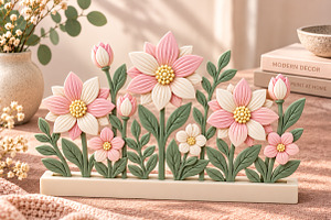 3D Flower Garden Decor STL, a Scene 3D Model by Layerology